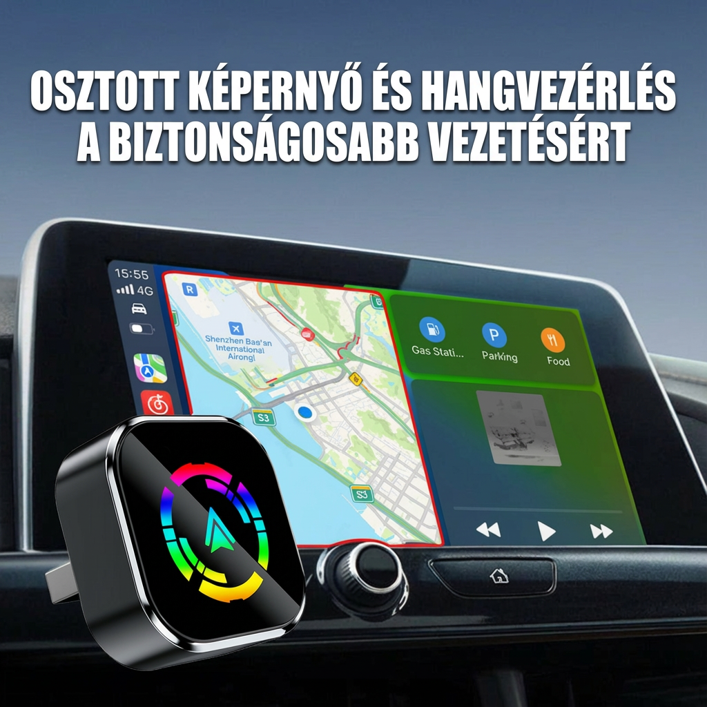 CarPlay adapter, kompatibilis iPhone és Android okostelefonokkal