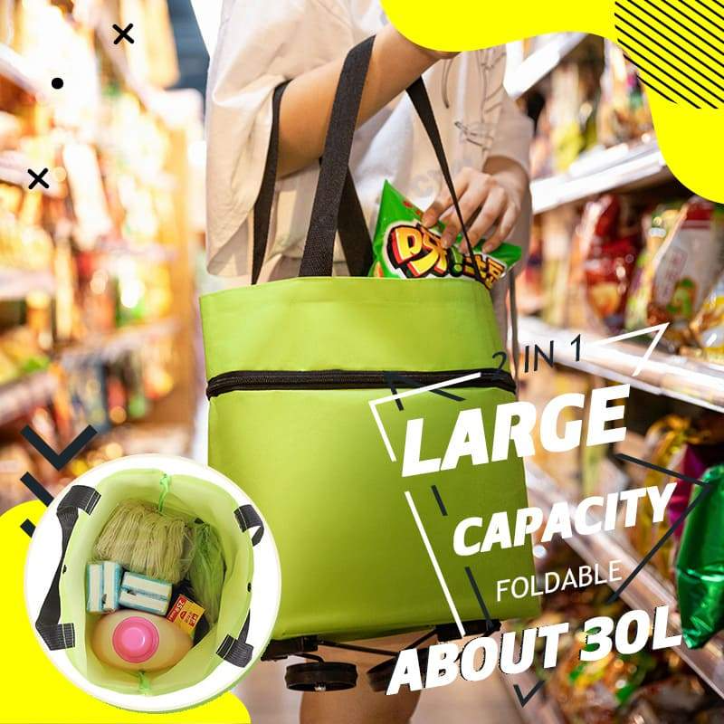 🛍️✨ Átalakítható bevásárlótáska – elrejti a kerekeket, 20 kg-ot bír, cipzárral bővíthető!